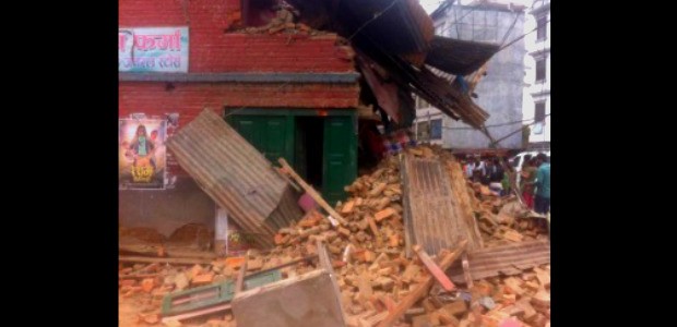 Zerstörtes Gebäude in Kathmandu: Schwere Schäden.