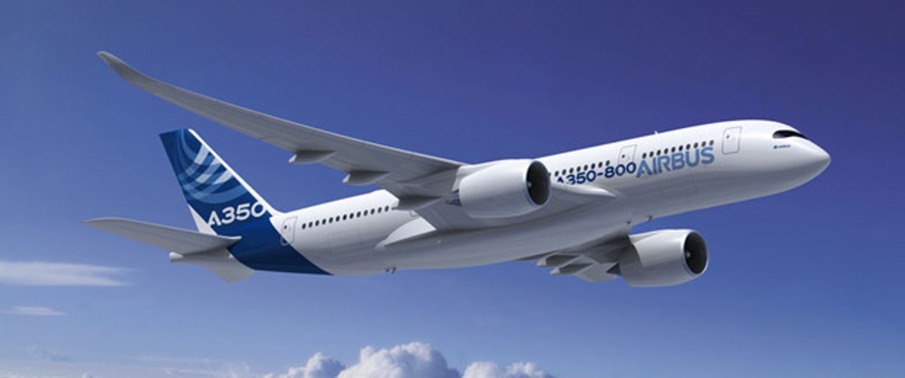 A350 von Airbus: Mit neuer Ultraschalltechnologie Risse in seiner Struktur besser erkennen.