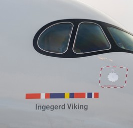 Airbus A350 von SAS (Montage): Allianz-Wechsel.