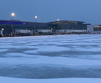 George Bush Airport in Houston am Montagmorgen: Es wurde zu kalt.