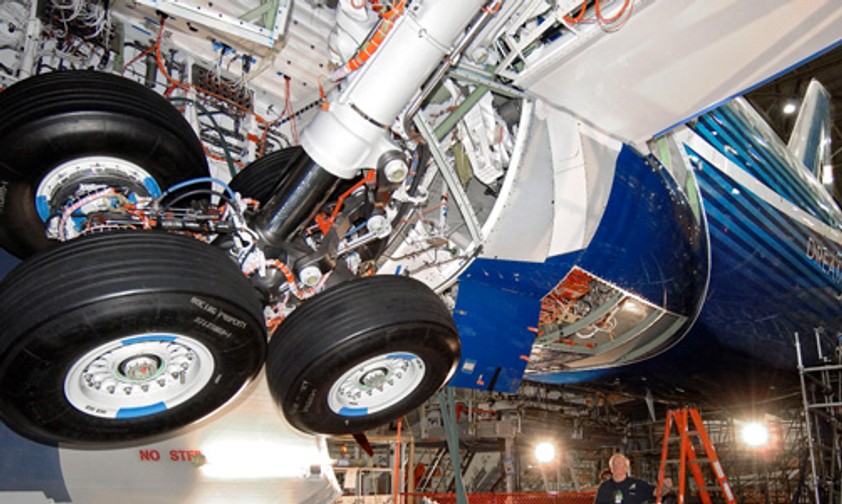 Ein Fahrwerk von Boeing: Kein Test beim Erstflug.