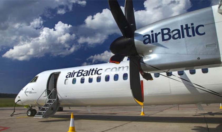 Bombardier Q400 von Air Baltic: Neu in Deutschland unterwegs.