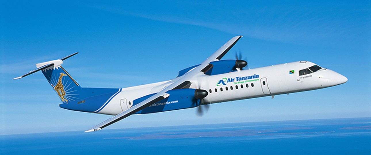 Dash 8 in den Farben von Air Tanzania: Die Fluglinie hat das letzte Exemplar übernommen.