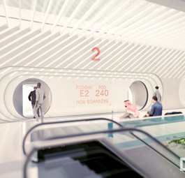 Boarding des Hyperloops: So stellt die Firma sich die gates der Kapseln vor.
