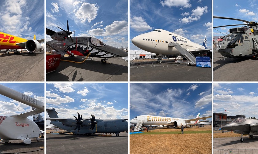 Bunte Flugzeugwelt in Farnborough: An der Messe werden Dutzende Fluggeräte gezeigt.
