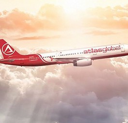 Werbung von Atlasglobal: Jetzt am Boden statt hoch hinaus.
