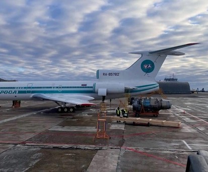 Die Tupolev Tu-154 während der Vorbereitungen:  Soll offenbar wieder den Dienst aufnehmen.