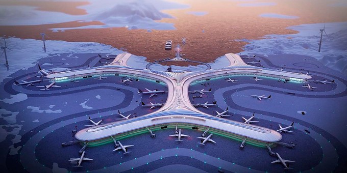 So stellt sich Germán Sandoval den Antarctic International Airport vor.