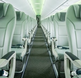 Kabine eines Airbus A220-300 von Air Baltic: Bald mehr Insassen.