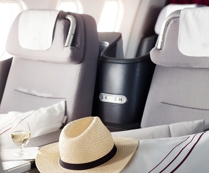 Airbus-A330-Kabine von Eurowings Discover: Bleibt in der D-AXGB vorerst leer.