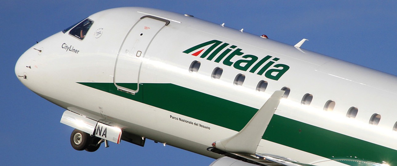 Embraer E190 von Alitalia: Der Staat hat die Airline gerettet.