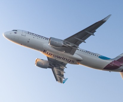 Airbus A320 von Eurowings: heikle Situation in Düsseldorf.