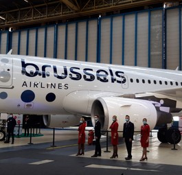 Flieger im neuen Brussels-Airlines-Design: Das Wort brussels ist nun deutlich größer als zuvor.