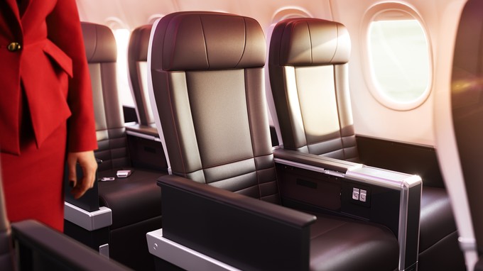 Die Premium-Economy - sie befindet sich in einem separaten Abteil.