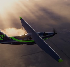 Microliner in der Luft: Die Animation zeigt, wie das Flugzeug aussehen soll.