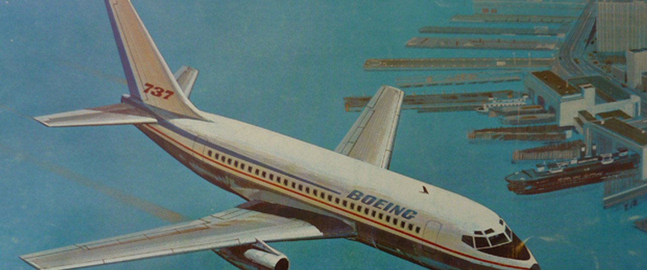 1964 begann Boeing mit ersten Studien für einen neuen Jet. Ziel war es, ein Kurzstreckenflugzeug für 50 bis 100 Passagiere zu schaffen.