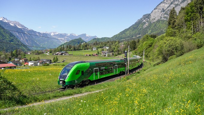 So wird der CAT City Airport Train nie unterwegs sein - er verkehrt nur zwischen dem Wiener Flughafen und Stadtzentrum.