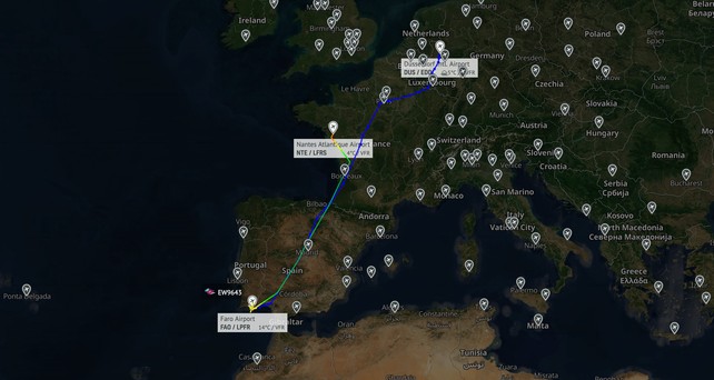 eurowings umleitung nantes
