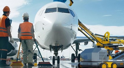 Boeing 737: Das Flugzeug wird von Insektenresten befreit.