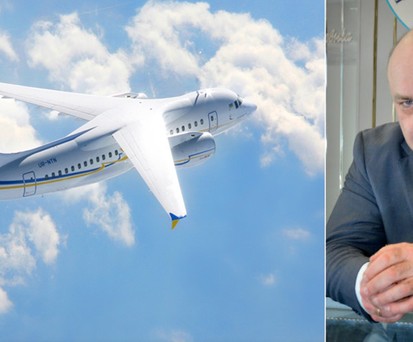 An-158 und Antonov-Chef Oleksandr Donets: «Derzeit ist das Antonov-Werk in der Lage, 10 bis 15 Flugzeuge pro Jahr zu produzieren.».
