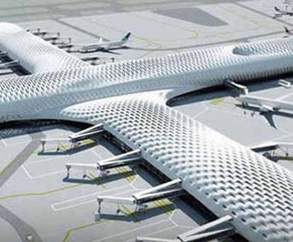 Terminal des neun Flughafens: Ausgelegt für 130 Millionen Passagiere.