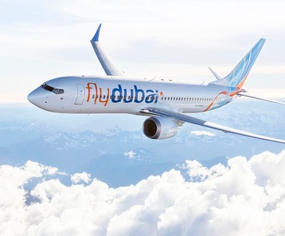 Eine Boeing 737 Max von Flydubai: In solche einem Jet spielten sich die dramatischen Szenen ab.