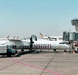 Flugzeuge am Bole International Airport: Der Flughafen ist eng und veraltet.