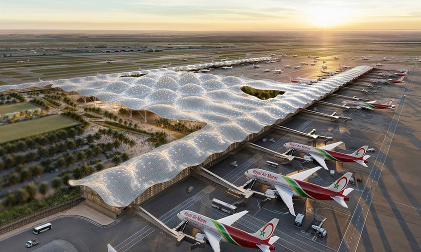 Computeranimation des neuen Terminals von Casablanca: Das neue Gebäude soll Ende 2029 fertiggestellt sein.