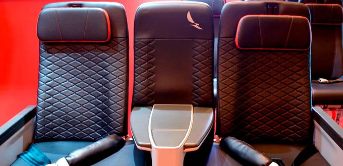 Aviancas künftige Premium-Sitzreihe für den Airbus A320: Die Mittelkonsole ...