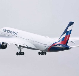 Airbus A350 von Aeroflot: Der Flugzeugtyp darf bei der Airline künftig auch mit acht Flugbegleitenden abheben.
