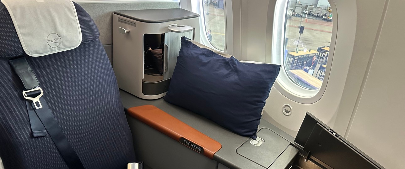 Business Class in der Boeing 787 von Lufthansa: Aktuell sind die meisten Plätze gesperrt.