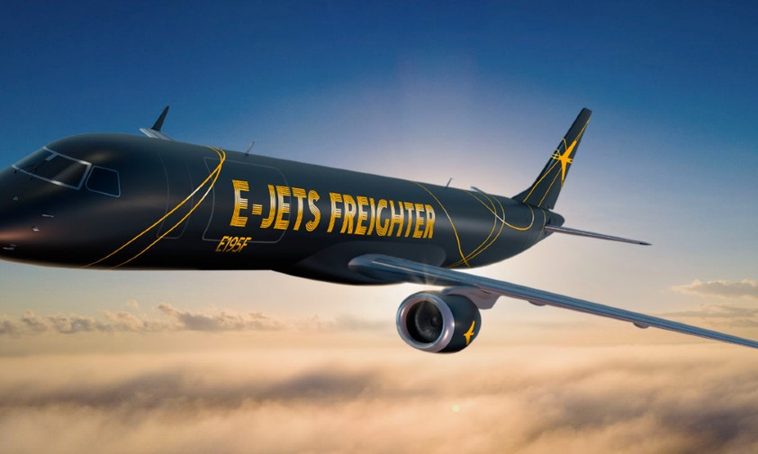 Eine Embraer E195 umgebaut um Frachtflugzeug: Soll so aussehen.