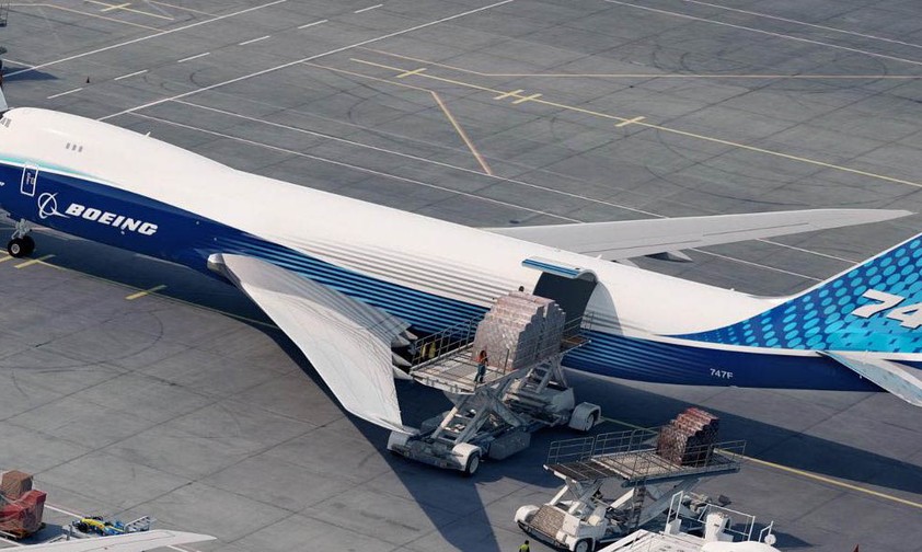 Boeing 747-8 F ohne Triebwerk: Boeing veröffentliche versehentlich diese Werbegrafik.