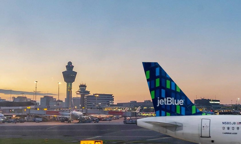Jetblue am Flughafen Amsterdam: Die Airline will, die niederländischen Behörden wollen nicht.