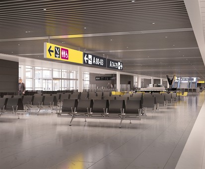Der neue Flugsteig A weist großzügige Warteräume auf.