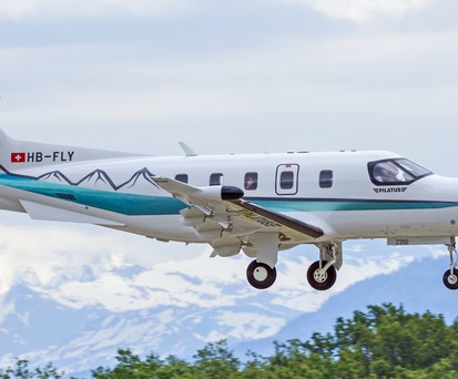 Pilatus schickt zeigt einen PC-12 auf der Ebace. In einer soliden Ausstattung kostet der Flieger 6,5 Millionen Dollar.