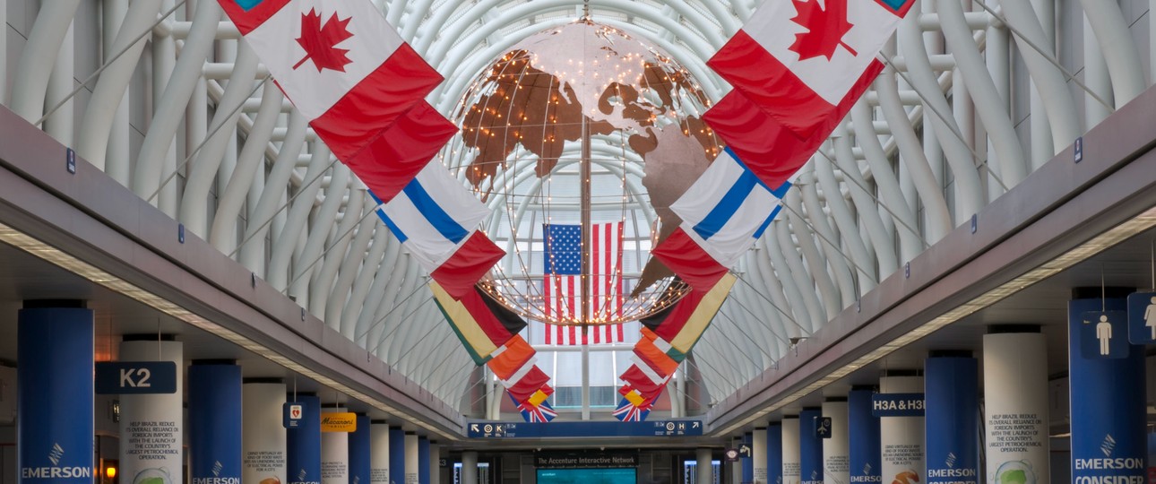 Chicago O'Hare, USA: Einer von zwei Flughäfen der Vereinigten Staaten, die alle bewohnten Kontinente bedienen.