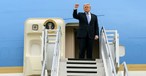 Donald Trump vor der alten Air Force One: Sie musste noch einmal los. 