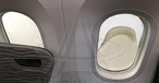 The damaged window of Turkish Airlines' first Dreamliner...