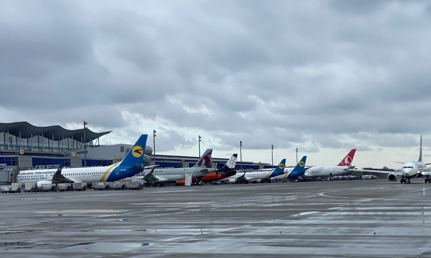 Internationaler Flughafen Kiew-Boryspil:  Lufthansa kommt nicht mehr abends spät hier an.