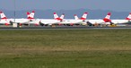 Geparkte Flugzeuge von AUA in Wien: Momentan beträgt die Kapazität nur 15 Prozent.