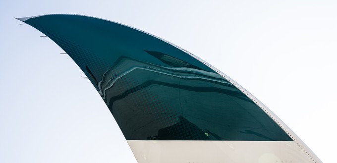Die Winglets des Airbus A350-1000 tragen zu mehr Effizienz bei.