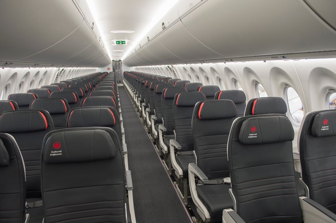 Die aktuelle A220-Kabine von Air Canada.