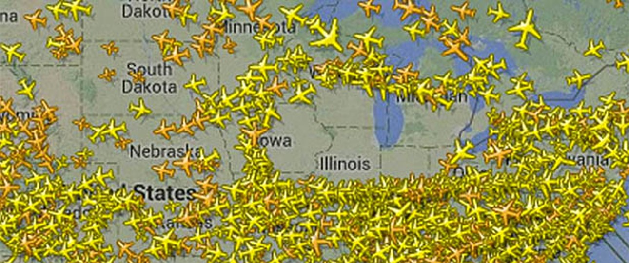 Luftraum Chicago am Freitag: Nichts ging mehr.