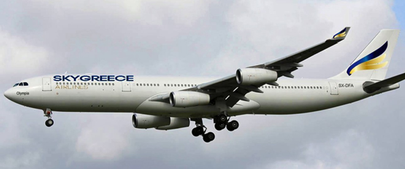Airbus A340 von Skygreece (Montage): Flüge nach Nordamerika.