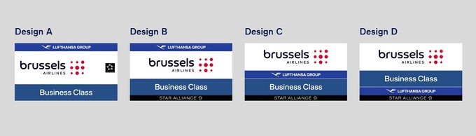 Neue Bildschirmanzeigen von Lufthansa Group: vier Varianten zur Auswahl.