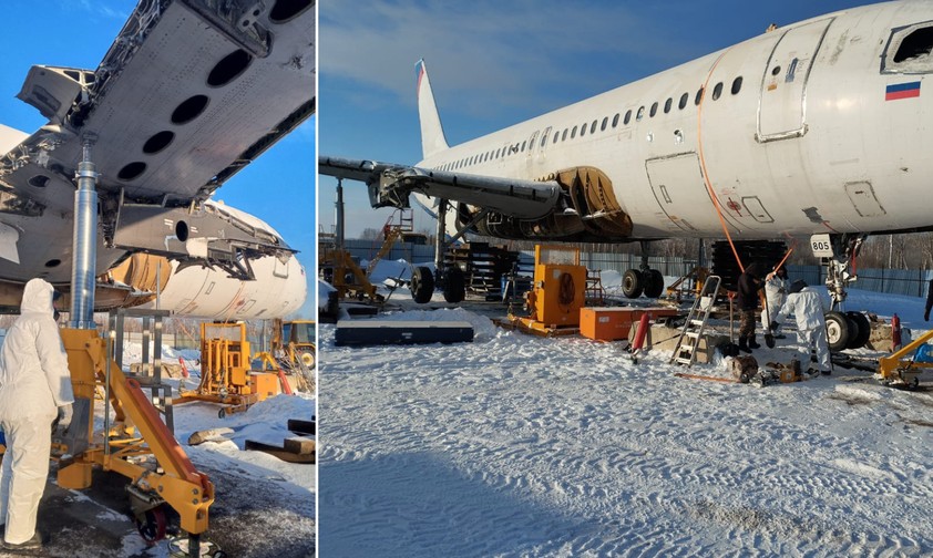 Der Airbus A320 ist hier noch mit Fahrwerken zu sehen, doch ...