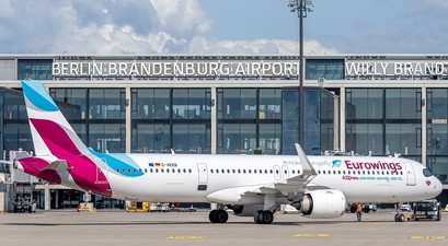 Eurowings Airbus A321 Neo am BER: Im Winter hat Eurowings elf Flugzeuge am BER.