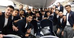 Die iranische Nationalmannschaft im Airbus A340-600 von USC: Anreise zur WM.