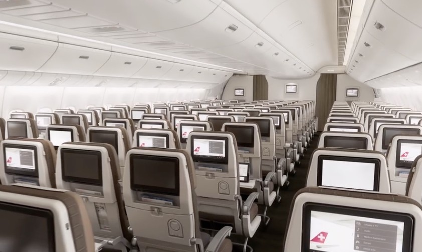 Economy Class der Boeing 777 von Swiss: Wird als eng wahrgenommen.